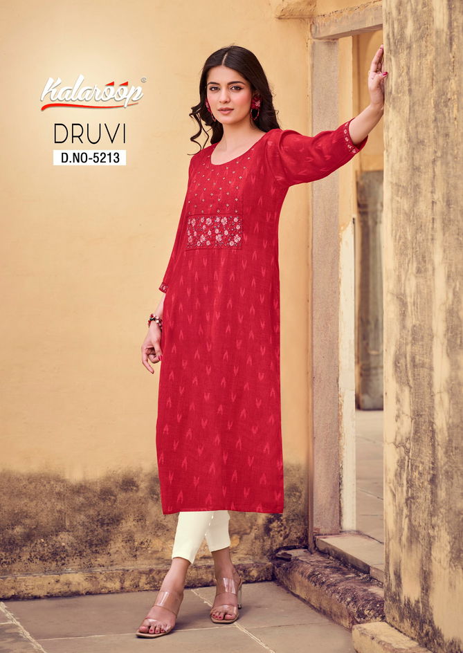 Druvi By Kalaroop Fancy Embroidery Designer Kurtis Wholesale Clothing Suppliers In India
